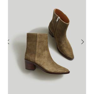 Madewell $198 The Darcy Ankle Boot in Suede Burnt Olive Size 7 NN015